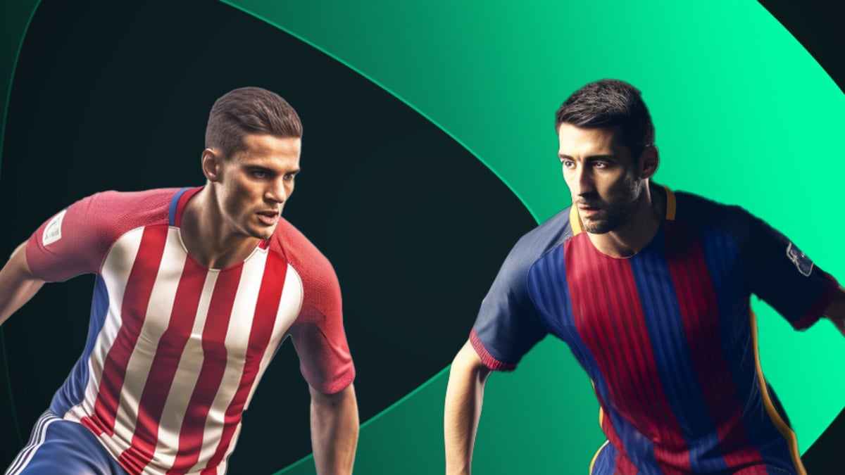 Jugadores de Barça y Atleti enfrentados