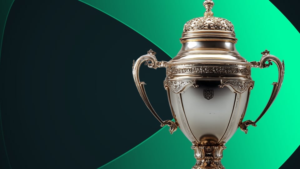 Trofeo que representa la Copa del Rey con fondo SpeedyBet