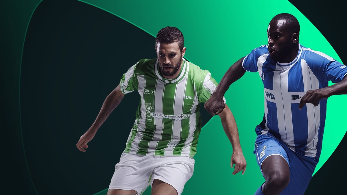 Jugadores pugnando por la posesión del balón.