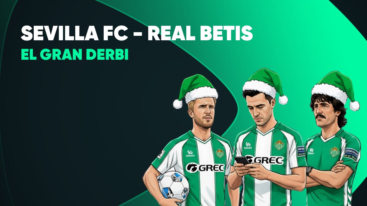 Jugadores del Real Betis con gorros de Papá Noel