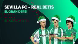 Jugadores del Real Betis con gorros de Papá Noel